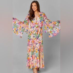 BUDDY LOVE- COLETTE LONG SLEEVE MAXI DRESS - PARADISE (Large)